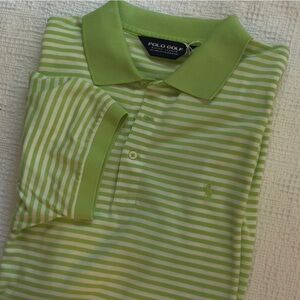 NWOT Polo Golf Ralph Lauren Men’s Striped Polo Shirt Green White Large L